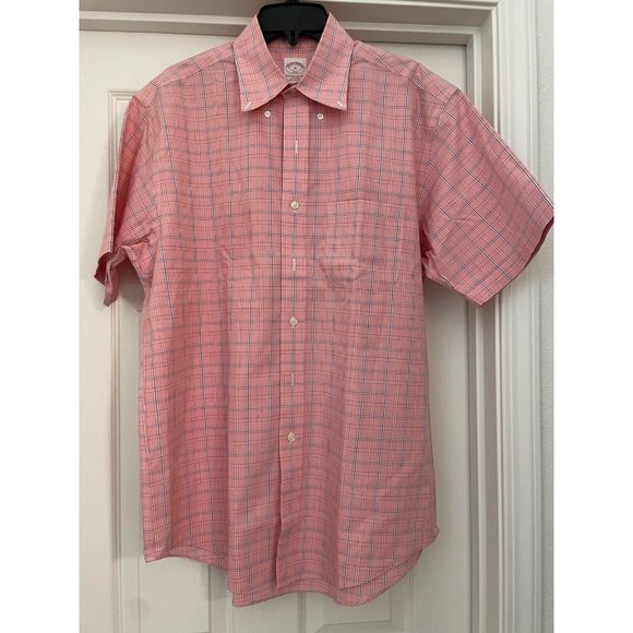 Brooks Brothers Men’s Original Polo Shirt Button Down Non-Iron Stretch Plaid Med - Picture 1 of 5
